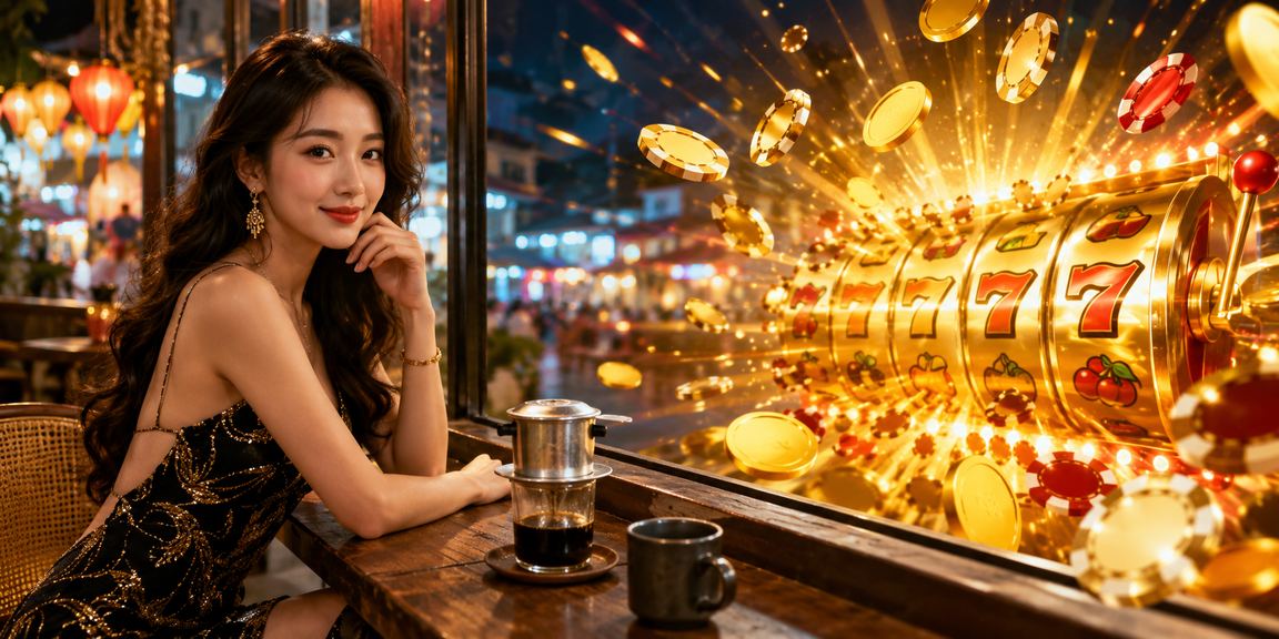Người chơi tại Nha Trang thưởng thức cà phê và theo dõi slot game trên điện thoại